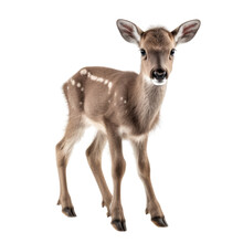 Baby Caribou Isolated On A Transparent Background, Generative Ai