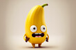 © Сергей Кураженко - Cute banana character on a white background. Generative AI