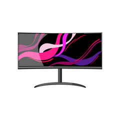 Canvas Print - neon monitor pc gaming cartoon vector illustration