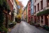 Fototapeta Uliczki - Surprisingly cozy streets of Berlin with a lot of greenery AI