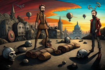 steampunk unique background illustration, great for wallpaper