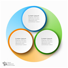 Wall Mural - business chart design. 3-step flow. vector graphic
