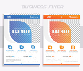 Wall Mural - Flyer template set with unique design in A4 size,business brochure cover,corporate flyer