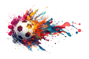 soccer colourful isolate on background