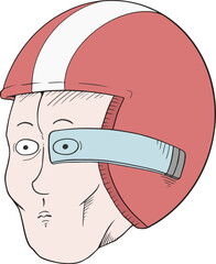 Sticker - Cartoon head with futuristic helmet