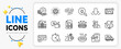 © blankstock - Energy, Digestion and Food app line icons set for app include Sports arena, Hotel, Download outline thin icon. Wallet, Warning, Truck transport pictogram icon. Phosphorus mineral. Vector
