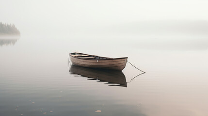 Wall Mural - Boat on the Lake, Generative AI, Illustration