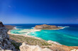 Krajobraz morski. Widok na cudowną lagunę Balos, Kreta, Grecja. 