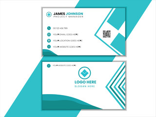 Business card design set template for company corporate style. Modern and simple business card design.