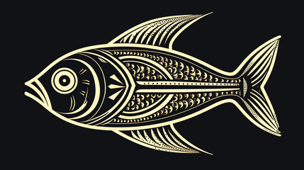 Wall Mural - Creative fish design, symbol of faith, generative AI.