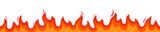 Fototapeta  - Fire flame seamless pattern, line, border. 