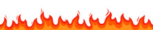 Fire Flame Seamless Pattern, Line, Border. 