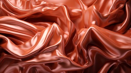 Poster - Golden Silk Wallpaper. Generative aiDetailed glossy abstract liquid silk fabric texture background in motion moment. Generative ai