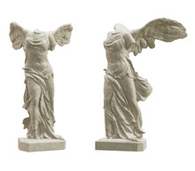 Winged Victory Of Samothrace Classical Sculpture Isolated On Transparent Background. 3D Rendering