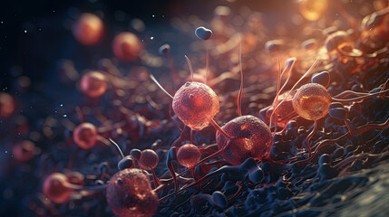 Wall Mural - Cancer Cells created with Generative AI Technology, ai, generative