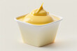 Homemade vanilla custard pudding in a bowl. Created with Generative AI Technology