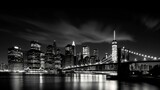 Fototapeta Nowy Jork - Black and white cityscape wallpaper