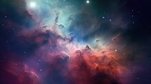 Wallpaper Of Brightly Illuminated Cosmic Dust In Orion Nebula