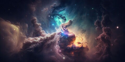 Wall Mural - colorful space galaxy cloud nebula. stary night cosmos. universe science astronomy. supernova backgr