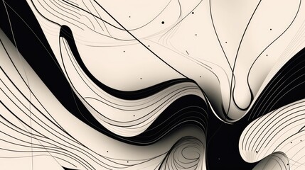 Elegant line drawings of abstract shapes