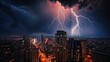 © Oliver - Dramatic city skyline with thunderstorm