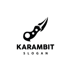 Kerambit Logo, Indonesia Fighting Weapon Vector, Ninja Fighting Tool Simple Design, Template Illustration Symbol Icon