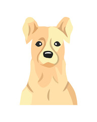 Sticker - Cute puppy sits, loyal friend forever