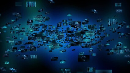 Canvas Print - Glowing digital data stream