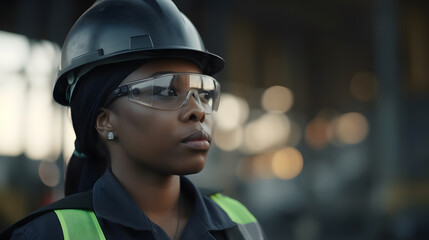 Empowered worker in industry with vision of the future