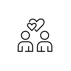 Wall Mural - two dating app users finding love. two people and intertwined hearts. romantic relationship. pixel p