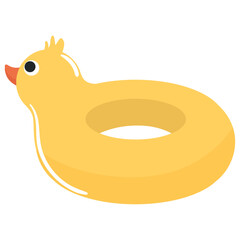 Poster - Yellow duckling inflatable buoy toy