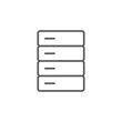 © SkyPark - Storage Data management icon with black outline style. information, data, cloud, package, database, object, system. Vector illustration