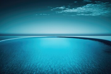 Wall Mural - serene body of water reflecting the cloudy blue sky above. Generative AI