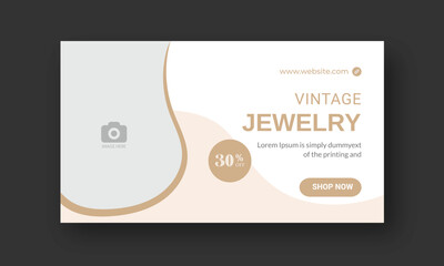 jewelry video youtube thumbnail social media & live stream jewelry collection product sale marketing promotion vector illustrator  