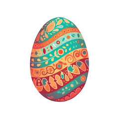 Sticker - Multi colored egg symbolizes springtime celebration