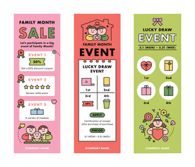 Poster - Family month event. Vertical banner template.