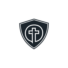 Wall Mural - Logo shield church initial