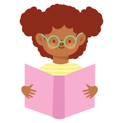 Sticker - Cute child smiling while holding a book