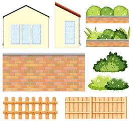 Poster - Set of home and outdoor garden element