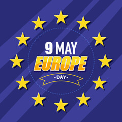 Poster - Happy Europe Day Vector Design for Banner or Poster