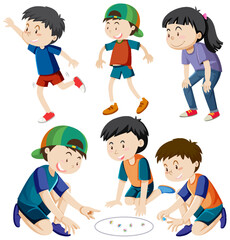 Sticker - Playground kids character set