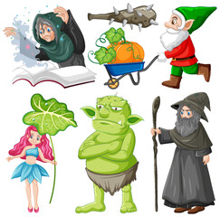 Poster - Fairy Cartoon Character Vector Set
