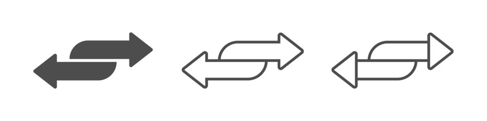 Wall Mural - double arrow icons in four direction vector set