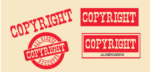 Copyright grunge rubber stamps vector