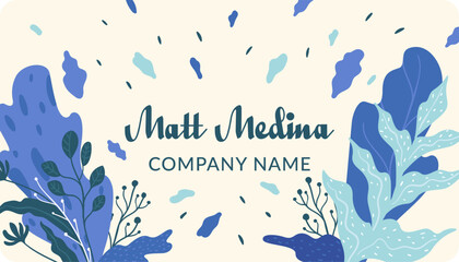 Canvas Print - Company name on business card, foliage prints
