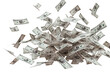 Money Takes Flight: Download High-Quality PNG Image of 100 American Dollars Banknotes on Transparent Background