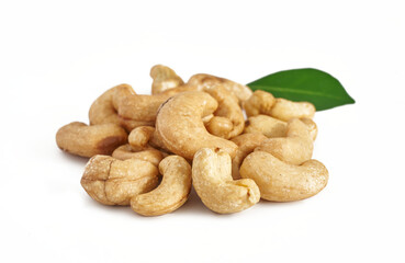 Wall Mural - cashew nut isolated on white background. pile of cashew nut isolated on white background. cashew nut isolated                           