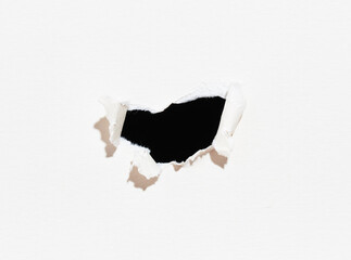 Sticker - Ripped paper with black hole minimalistic abstract background