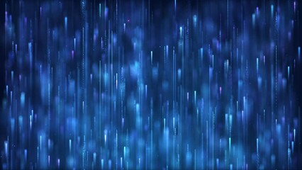 Wall Mural - Blue Particle Stripes Rising, Blue particle stripes rise, beautiful particle light rising, stage performance video.