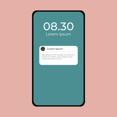 smartphone mockup screen with new notification. Notification Boxes Template for Iphone. Smartphone Message Interface. Vector illustration. Android. Smartphone. IMessages. We Chat. Line. Whatsapp